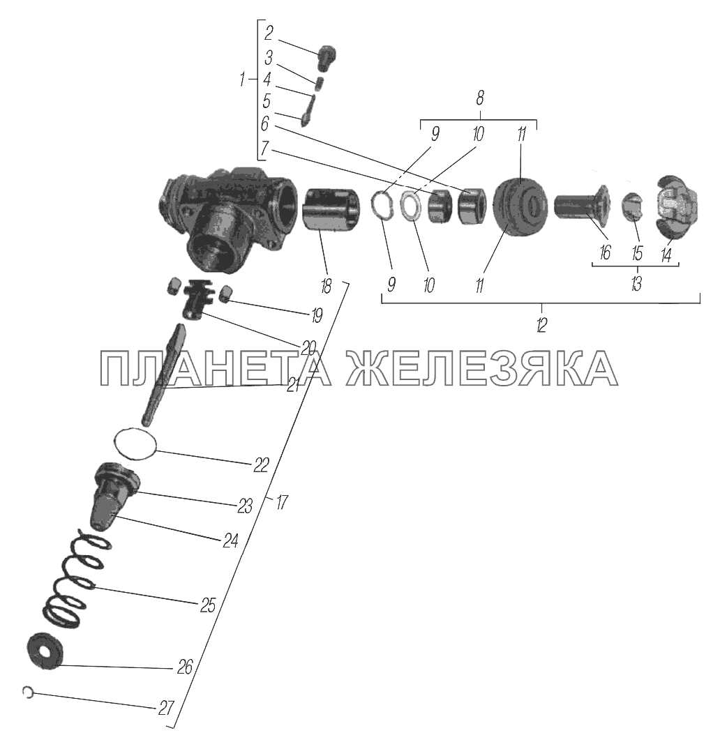 Клиновой механизм для автомобилей 4320-0000110-61, 4320-0000111-61И03, 4320-0001112-61Р02, 5557-0001122-60, 55571-0001121-60Р02 УРАЛ-4320-61