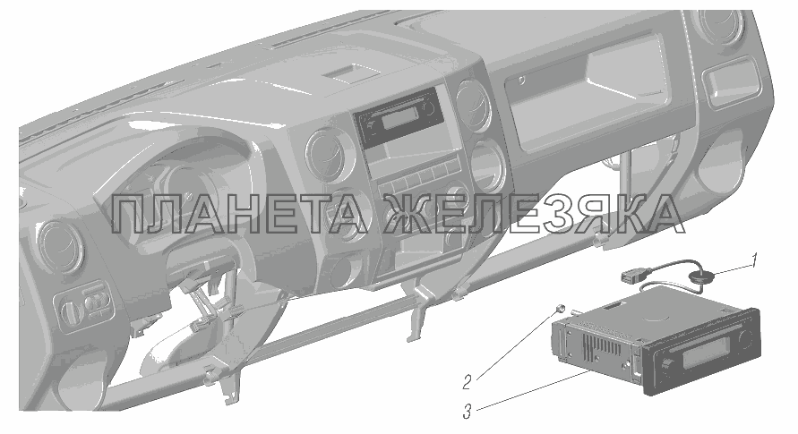 Установка магнитолы УРАЛ-4320-6951-74