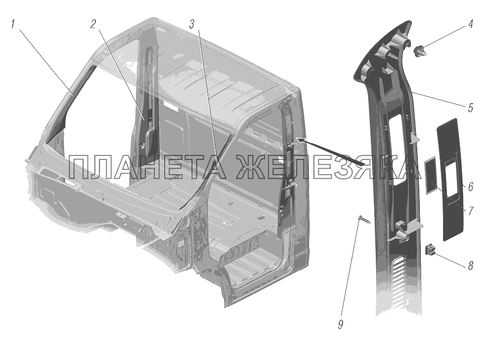 Установка обивки боковины УРАЛ-4320-6951-74