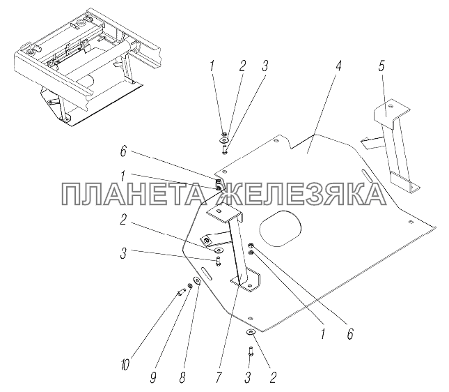 Установка защиты радиатора УРАЛ-4320-6951-74