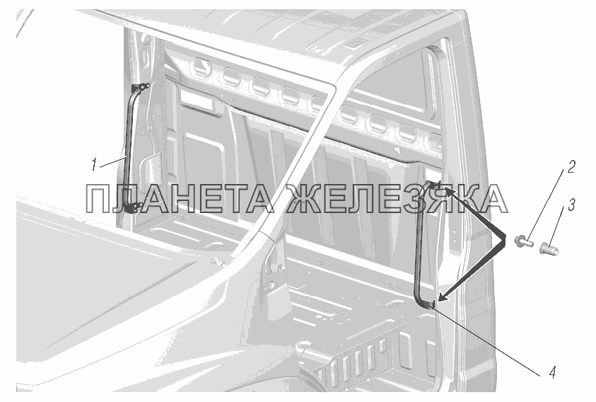 Установка поручней УРАЛ-4320-6951-74 Установка поручней УРАЛ-4320-6951-74