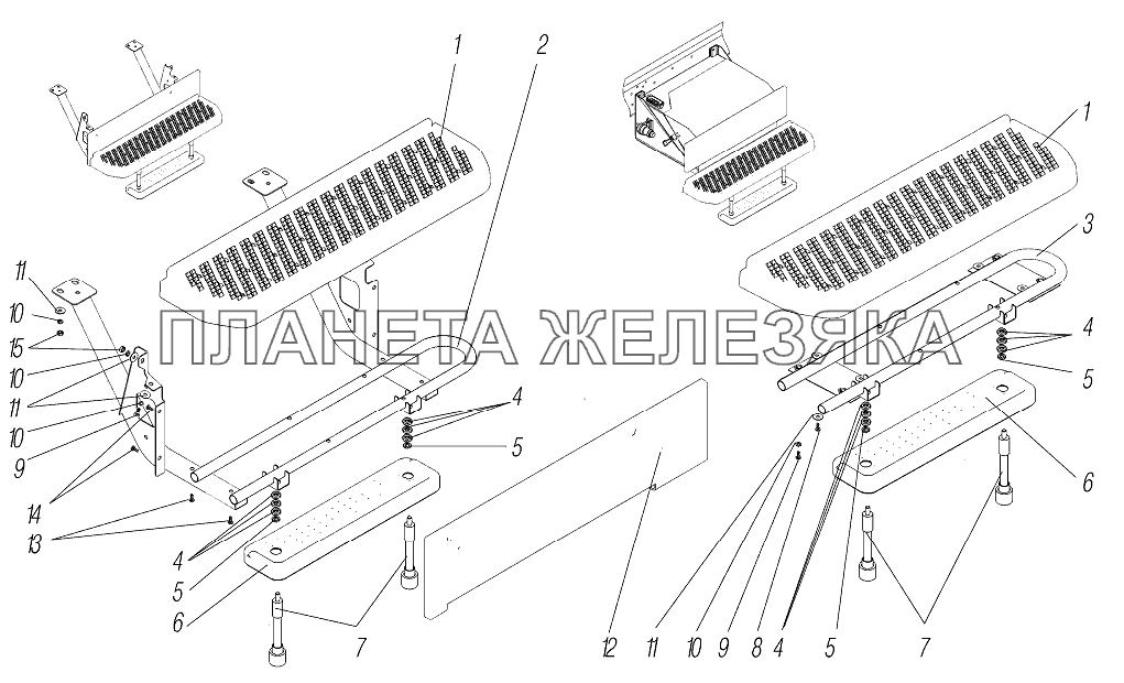 Установка подножек УРАЛ-4320-6951-74