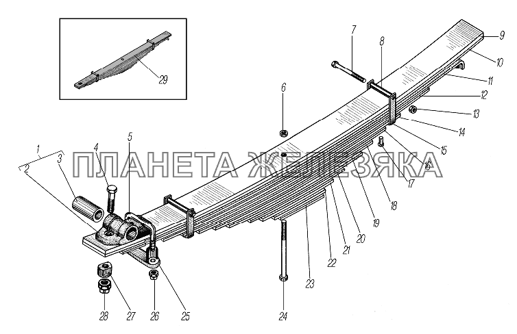 Передняя рессора УРАЛ-4320-6951-74