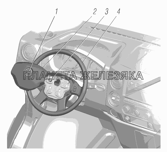 Установка колеса рулевого управления УРАЛ-4320-6951-74