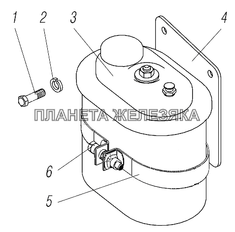 Установка масляного бачка УРАЛ-4320-6951-74