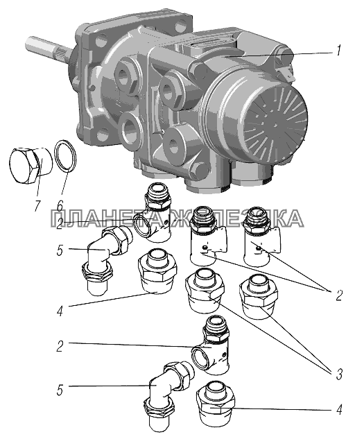 Установка тормозного крана на кабине УРАЛ-4320-6951-74