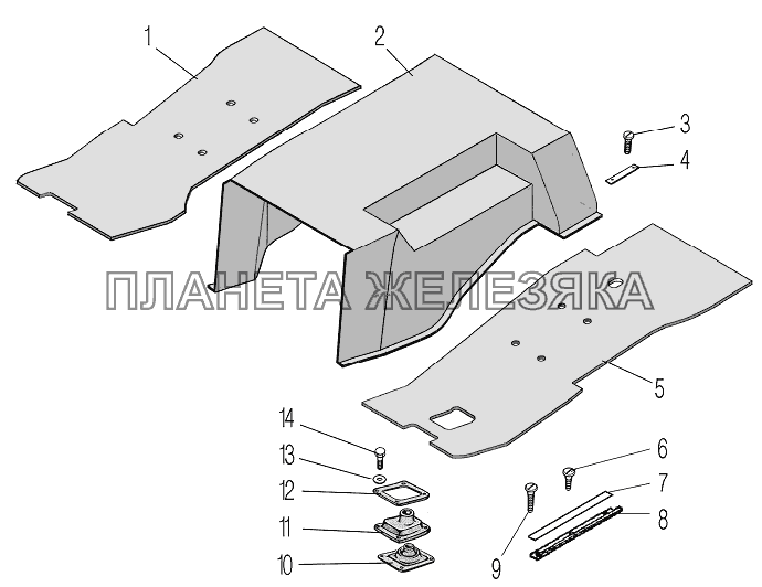 Настил пола УРАЛ-4320-80М/82М Настил пола УРАЛ-4320-80М/82М