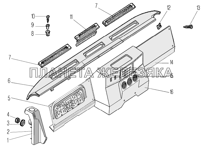 Установка панели приборов УРАЛ-4320-80М/82М