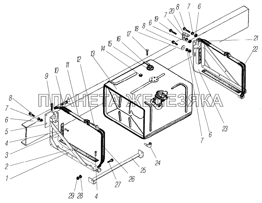 Дополнительный топливный бак УРАЛ-4320-80М/82М