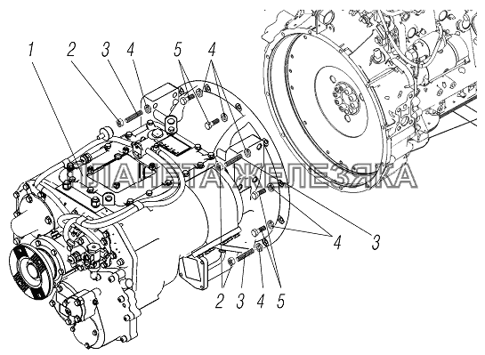 Установка коробки передач УРАЛ-4320-80М/82М