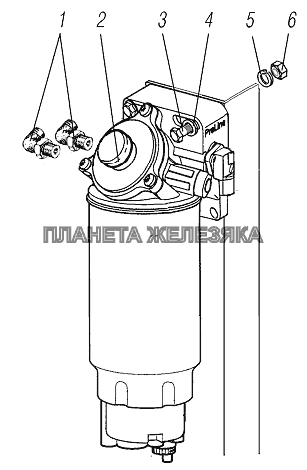 Установка фильтра грубой очистки топлива УРАЛ-4320-80М/82М