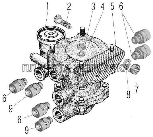 Установка клапана прицепа УРАЛ-4320-80М/82М