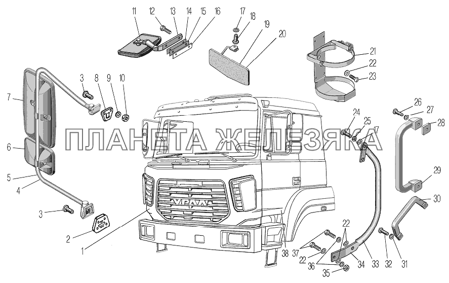 Кабина в сборе УРАЛ-4320-80М/82М