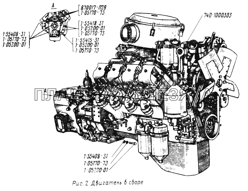 Двигатель в сборе УРАЛ-43202