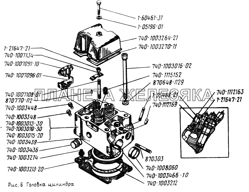 Головка цилиндра УРАЛ-43202