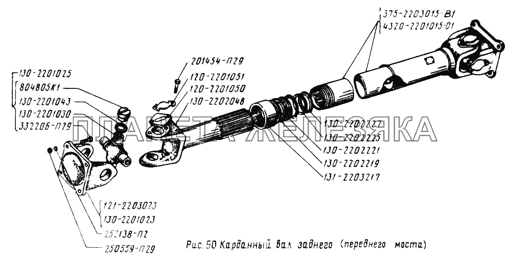 Карданный вал заднего (переднего моста) УРАЛ-4320