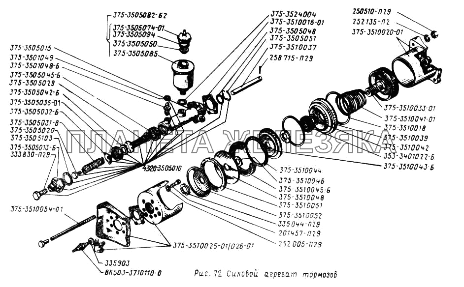 Силовой агрегат тормозов УРАЛ-43202