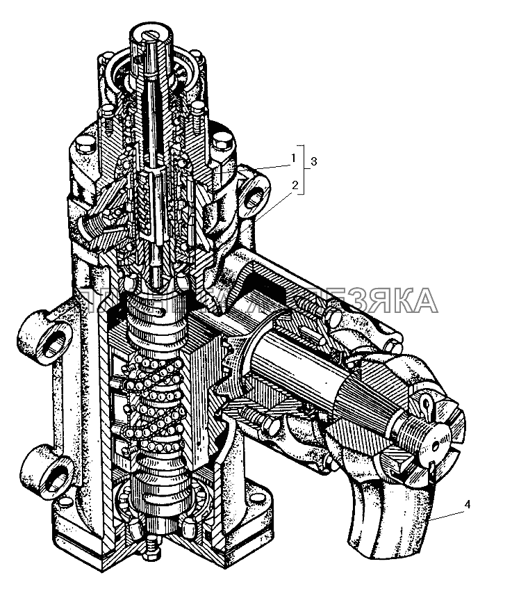 Механизм рулевой 555Я-3400020-10 с распределителем УРАЛ-4320-31