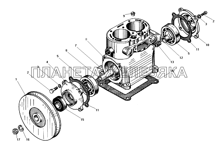 Блок-картер компрессора УРАЛ-4320-31