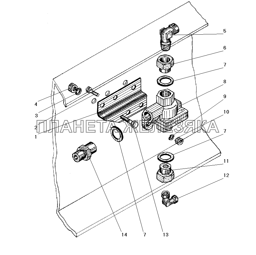 Установка двухмагистрального клапана УРАЛ-4320-31