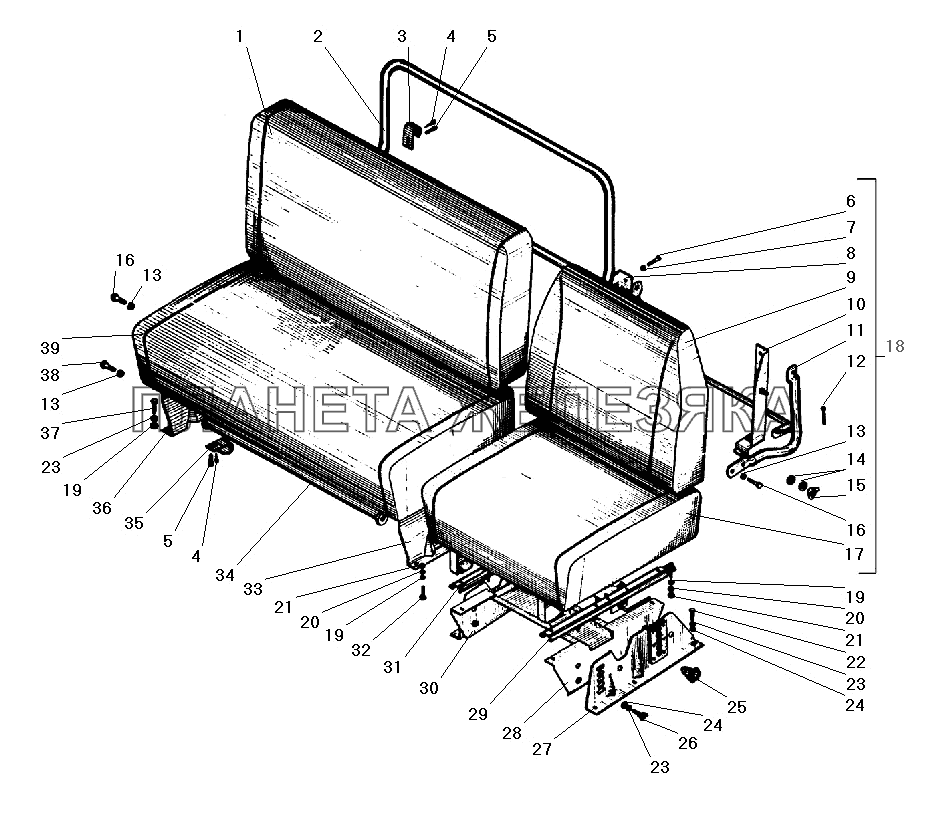 Сиденья водителя и пассажиров (по требованию заказчика) УРАЛ-4320-31