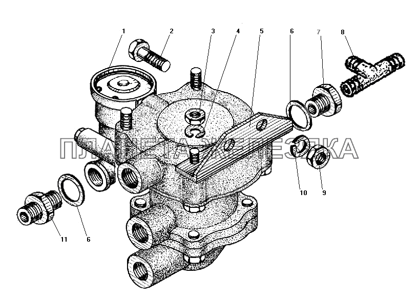 Установка клапана прицепа с клапаном обрыва УРАЛ-4320-31