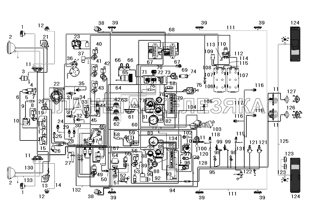 Схема электрооборудования УРАЛ-4320-31