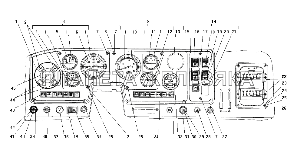Панель приборов (для МО) УРАЛ-4320-31