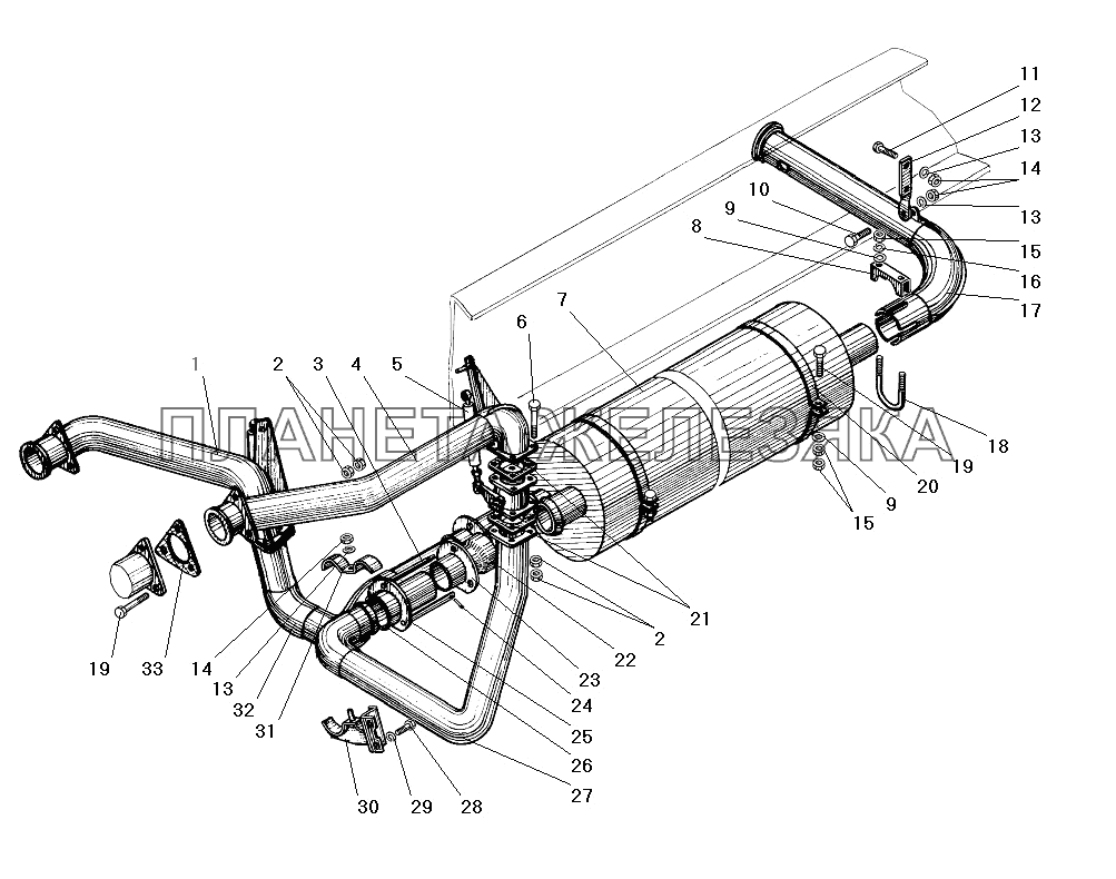 Система выпуска газов УРАЛ-4320-31