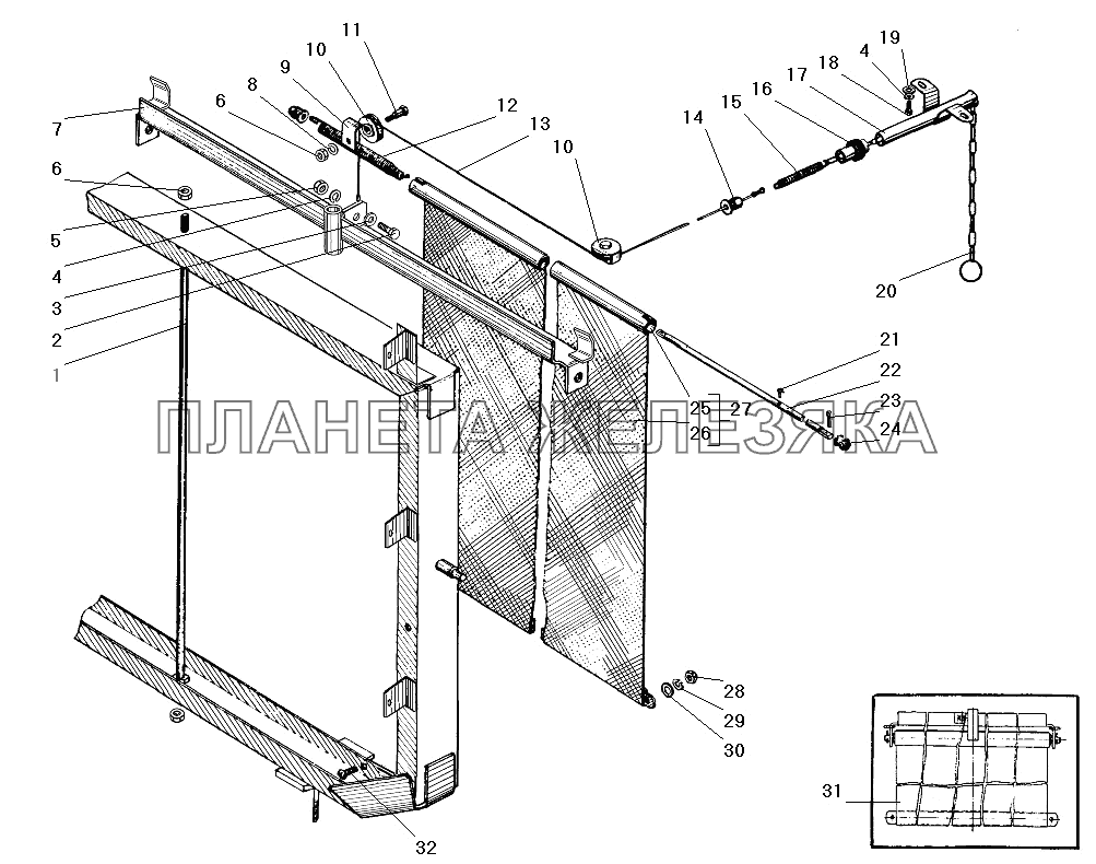 Штора радиатора УРАЛ-4320-31