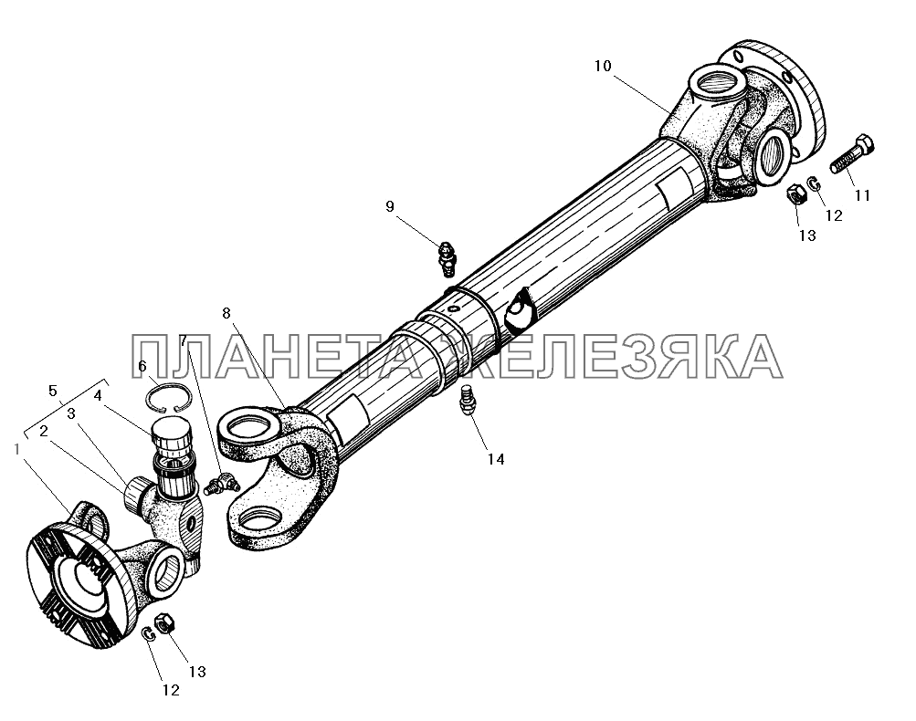 Карданный вал среднего моста УРАЛ-4320-31