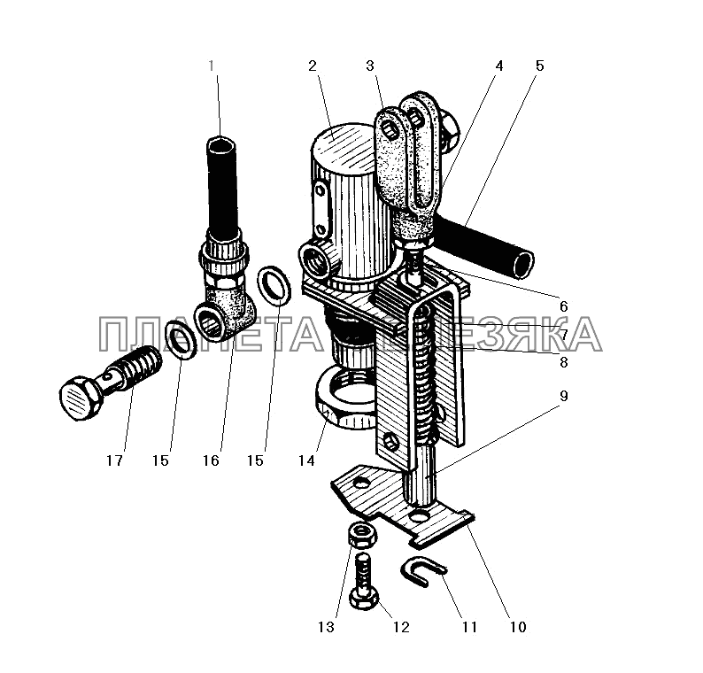 Тяга с краном (трансмиссия для МО) УРАЛ-4320-31