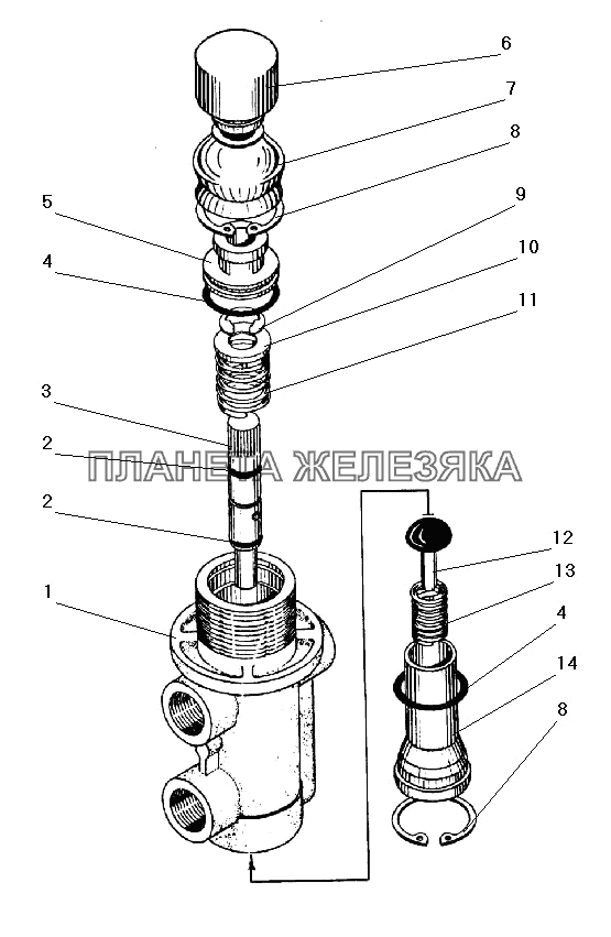 Пневматический кран УРАЛ-43203-10