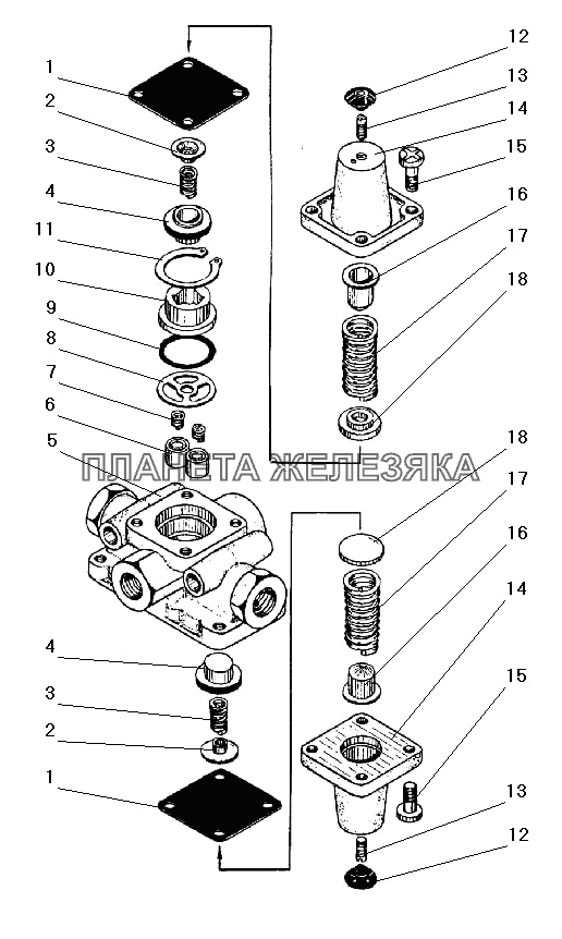 Тройной защитный клапан УРАЛ-43203-10