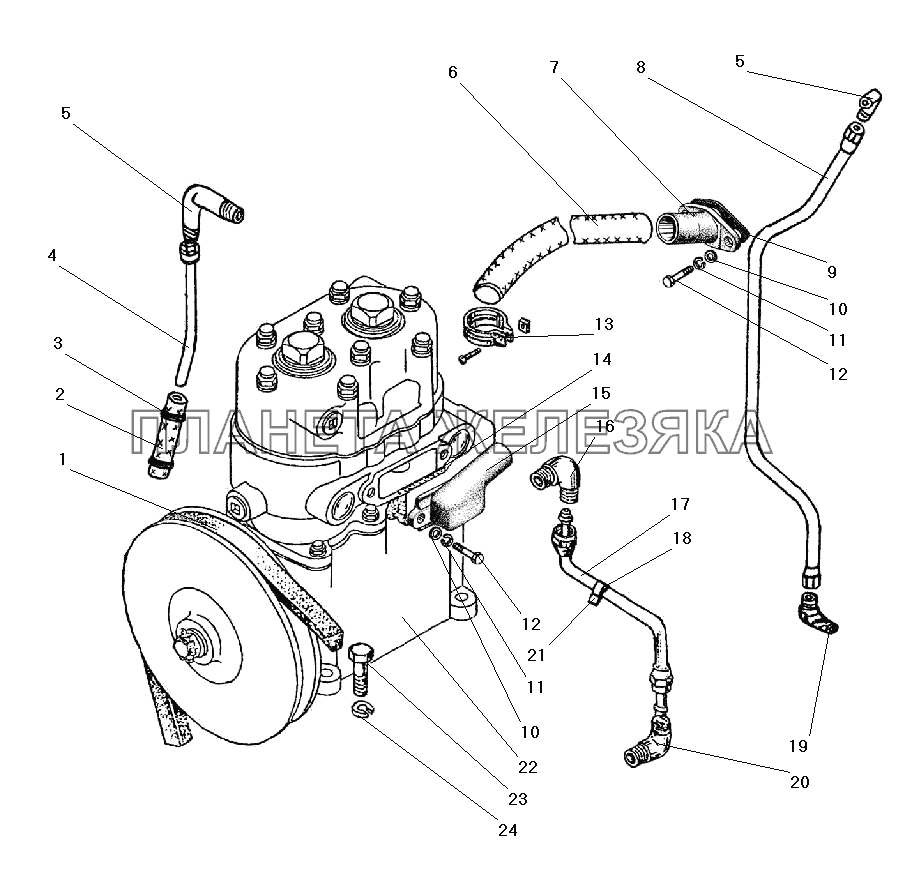 Установка компрессора УРАЛ-43203-10