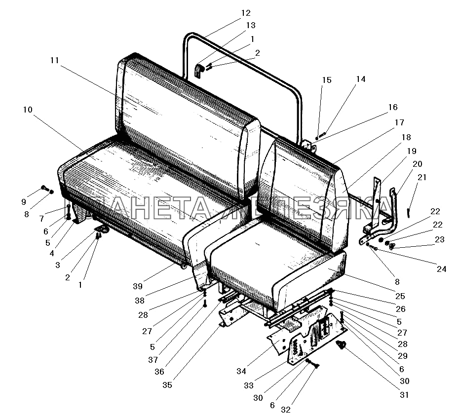 Сиденья водителя и пассажиров УРАЛ-43203-10
