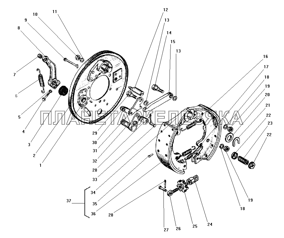 Стояночный тормоз УРАЛ-43203-10