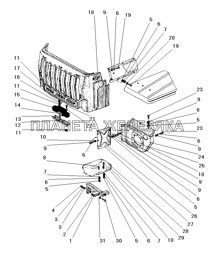 Облицовка радиатора УРАЛ-43203-10