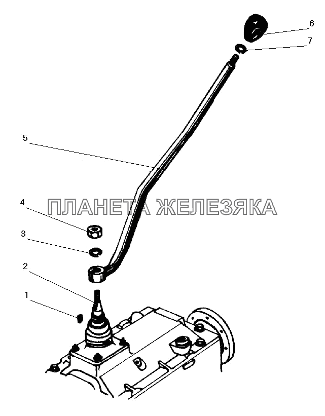 Установка рычага переключения передач коробки передач УРАЛ-43203-10