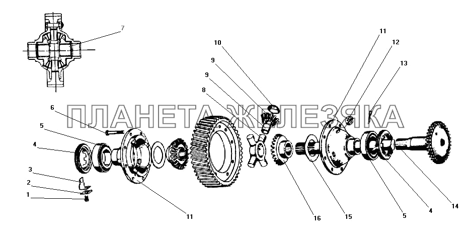 Дифференциал и полуось УРАЛ-43203-10