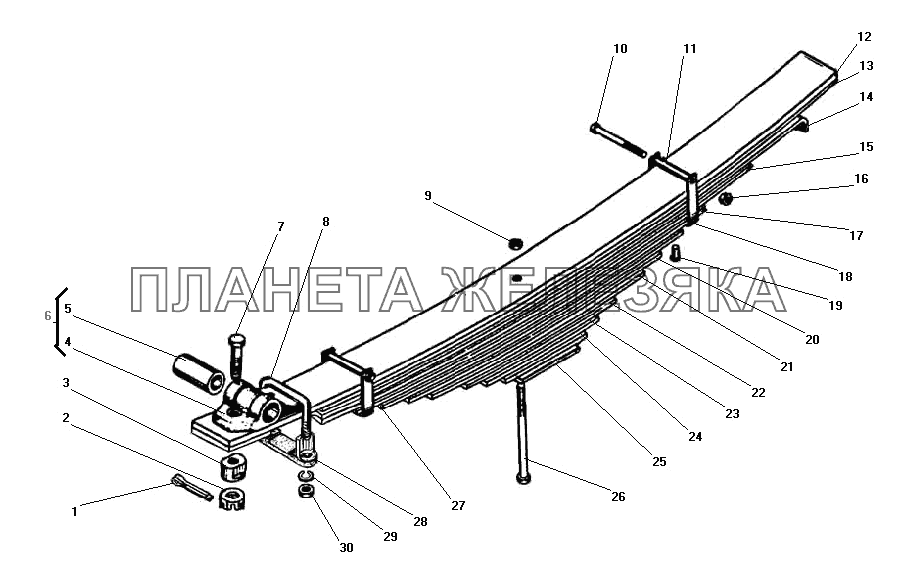 Передняя рессора УРАЛ-43203-10