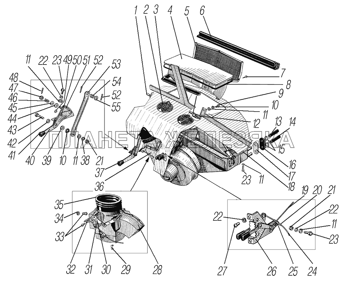 Вентиляция и отопление кабины УРАЛ-4320-1958-70И