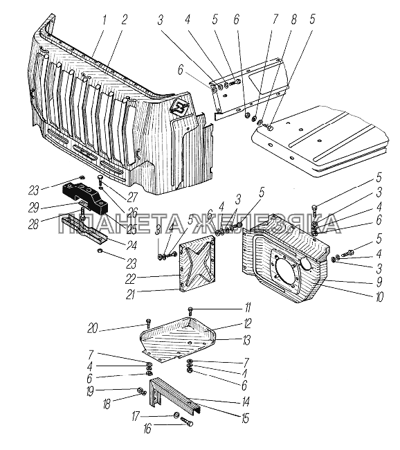 Облицовка радиатора УРАЛ-43204-1153-70