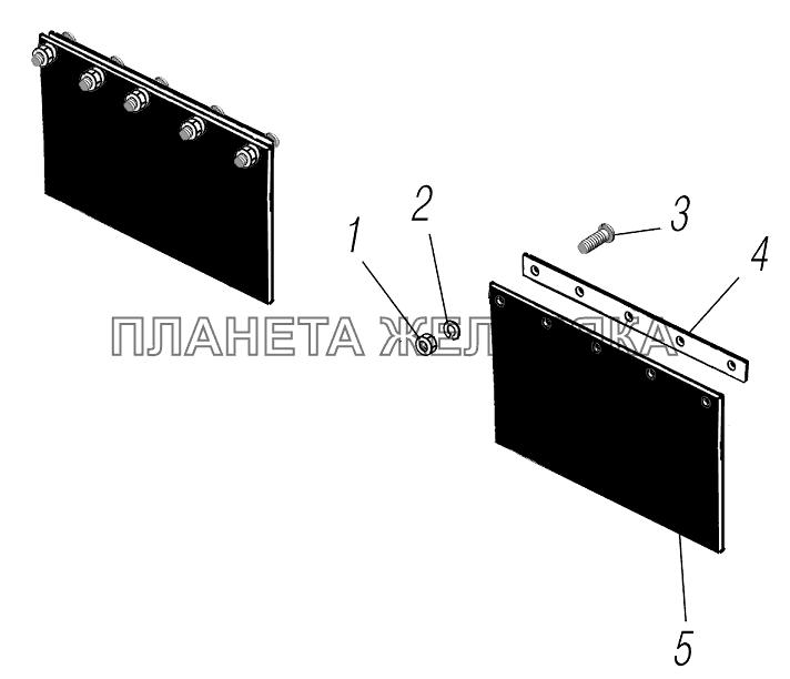 Установка брызговиков задних колес УРАЛ-43204-1111-70