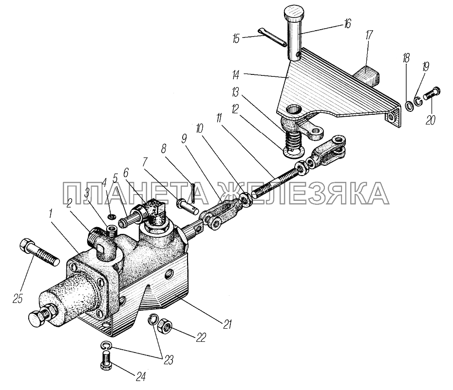 Установка крана управления давлением УРАЛ-43204-1153-70