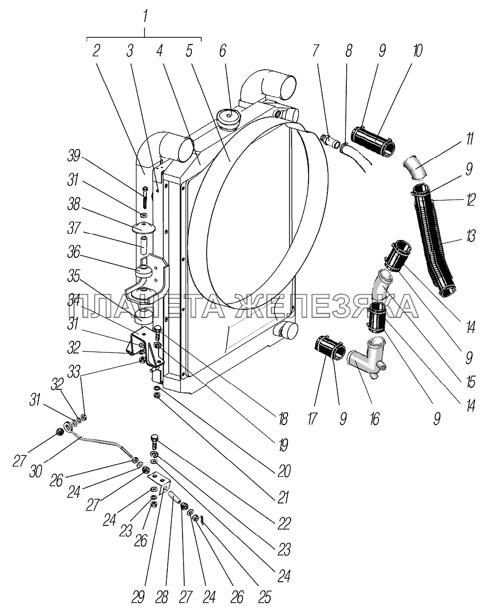 Система охлаждения УРАЛ-4320-1958-70И