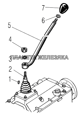 Установка рычага переключения передач УРАЛ-4320-1958-70И