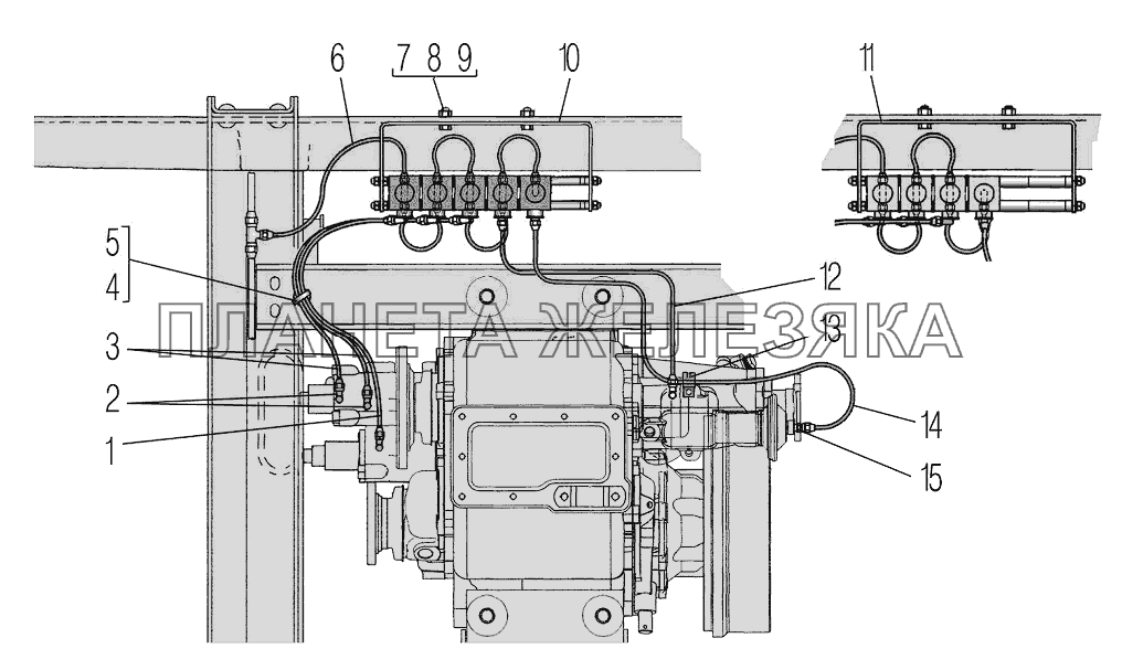 Установка управления раздаточной коробкой УРАЛ-43204-1153-70