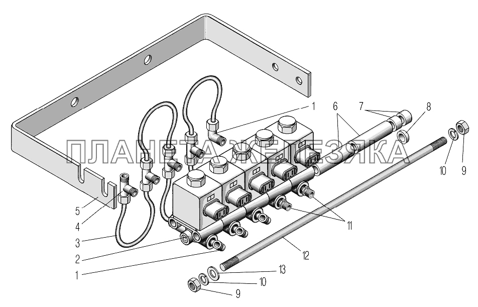 Блок электроклапанов КЭМ 10Д УРАЛ-43204-1153-70