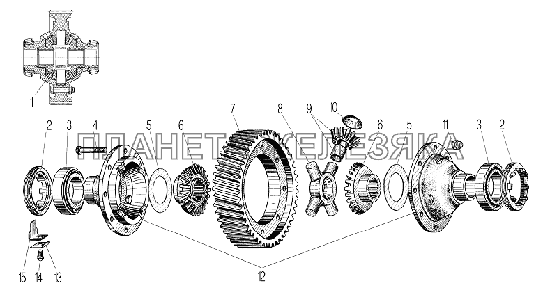 Дифференциал переднего моста УРАЛ-4320-1958-70И
